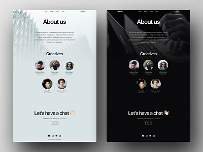 About us - Harmony Studio Landing page about about us company landing dark design landing landing page landingpage light light and dark minimal landing studio landing studio website ui ui design web design web developer
