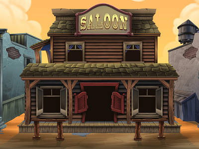 Western Saloon Background background bitcube far west illustration saloon western