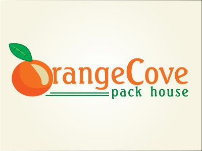 Orange Cove Pack House branding logo orange packing produce vector
