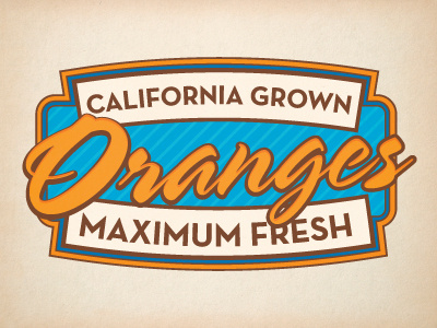 Oh So Fresh Oranges illustration orange produce typography vector vintage