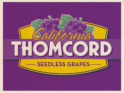 California Thomcord Seedless Grapes branding fruit grapes illustration label packaging retro typography vector vintage