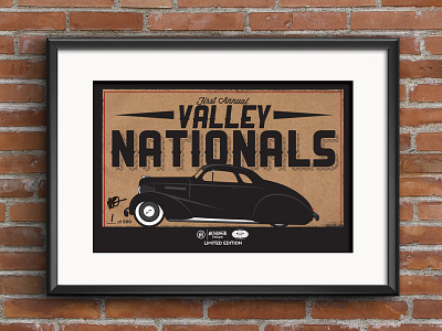 2014 Valley Nationals Poster car show flyer hot rod illustration typography vector vintage