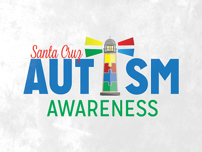 Santa Cruz Autism Awareness Logo autism illustration lighthouse logo puzzle rays santa cruz vector
