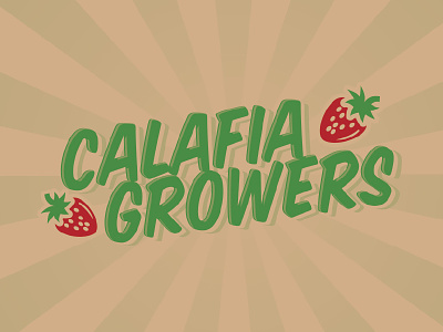 Calafia Growers california farm lettering strawberries strawberry typography vector