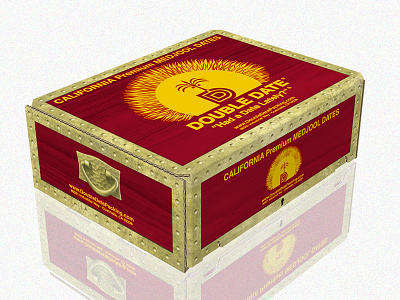 Double Date agriculture california cardboard corrugated date medjool packaging produce treasure chest vector wood