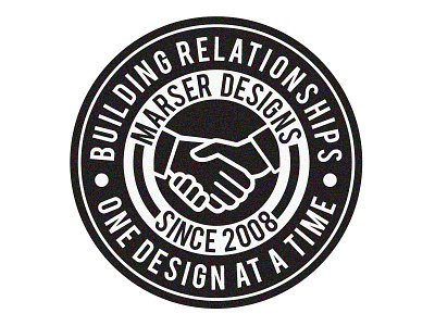 Building Relationships badge handshake marser designs vector