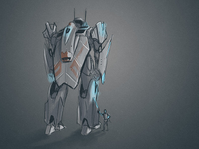 Launch Prep concept art illustration mech robot sci fi traditional
