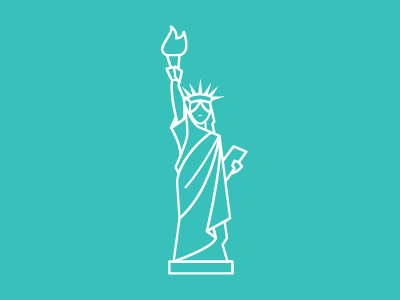 Lady Liberty icon illustrator line art statue of liberty