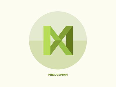 Middleman green illustrator logo middleman