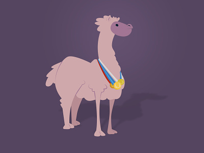 Llama Wins awards cartoon illustator illustration llama olympics pride purple