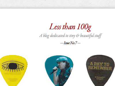 Issue 7 Of Less Than 100g － Guitar Pick