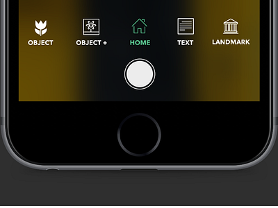 Four modes: Object, Object+, Text and Landmark camera dark dictionary icon ios language ui