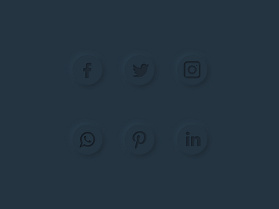 Neumorphic social media icon set