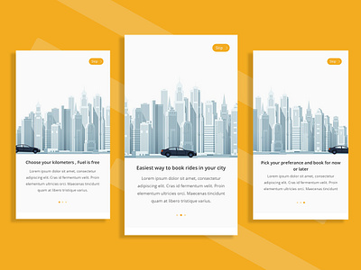 Taxi App On-boarding Screen Inspiration