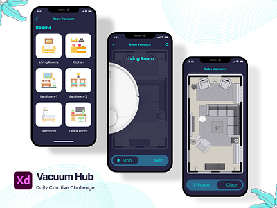 Vacuum Hub app creative challenge design ui uiux