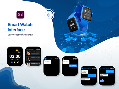 Smart Watch Interface app app design creative challenge design ui uiux