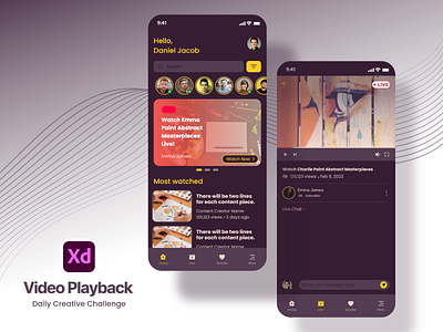 Video Playback app design challenge creative challenge dailyui design mobiledesign ui ui design xd daily creative challenge