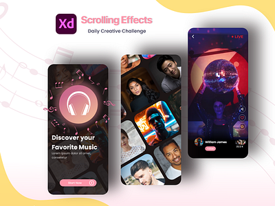 Scrolling Effects app design creative challenge daily challenge daily ui challenge dailyui design mobile app design ui ui design xd daily challenge