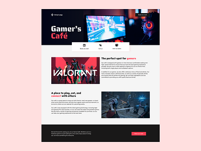 Gamer's Café - Promotional website design ui ux web