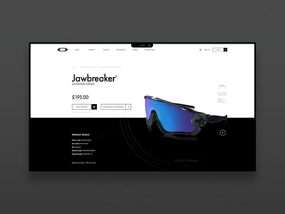 Oakley Jawbreaker Product Page design ecommerce online product ui ux web
