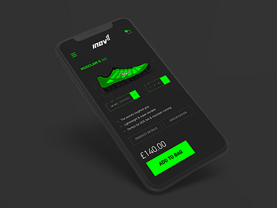Inov-8 Product page design ecommerce mobile online product ui ux