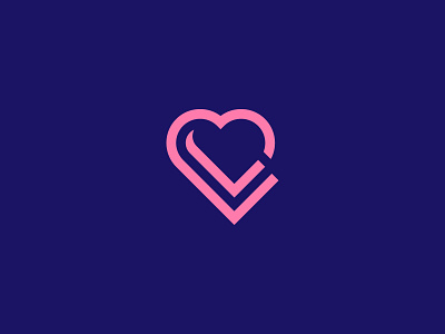 L Love Logo app blue brand branding business clean company dating app design heart letter l logo logos love modern pink shape simple startup symbol