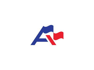 Letter A Flag Logo american business flag letter logo modern simple usa