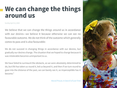 Change begins with us all layout design