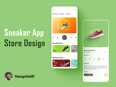 Sneaker App Store Design animation design ecommerce graphic design illustration sneaker ui uiux ux