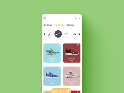 Sneaker app store design