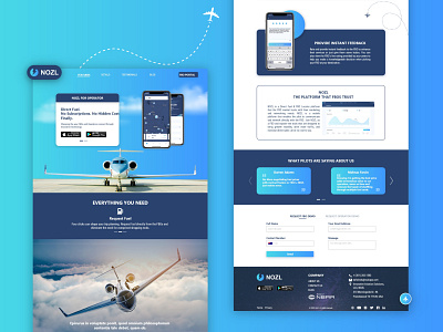 NOZL Website Design aircraft fbo ui design ux design website design