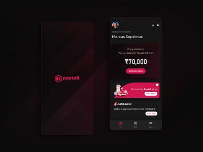 Dark Mode Fintech Concept: Paytail