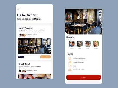 Finding Friend for eat - App Concept