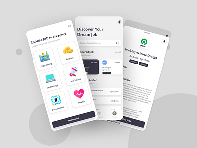 Job Finder App Design Concept app concept app design job job finder job vacancies job vacant mobile mobile app ui ux