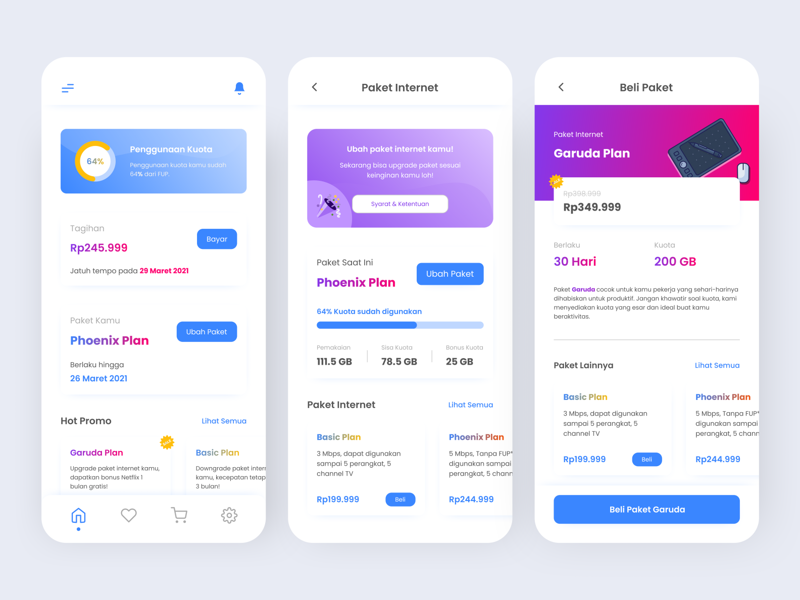 Internet Bills Mobile App by Rifki Akbar Siregar on Dribbble