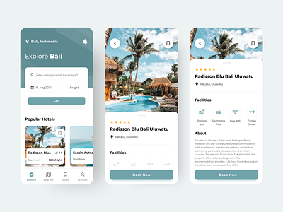 Hotel Booking Mobile App app design bali booking design explore holiday hotel ios iphone mobile mobile app ui ux vacation