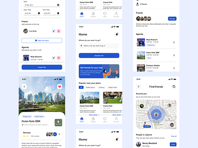 Friendtrip - UI Exploration agenda app design design exploration freelance friend ios iphone location mobile app place product design trip ui ux