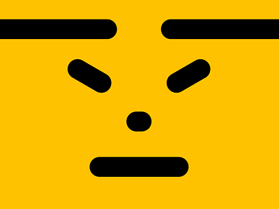 Yellow flat angry charachter's face. :) character color design flat flat design illustration illustrator minimal minimalism vector