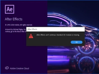 3d Module Missing Error Fix after effects opening problem after effects startup error cant open after during application startup how to fix standard 3d module is missing unexpected failure