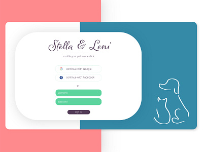 #DailyUI no.1 Stella & Leni Login design illustration ui web