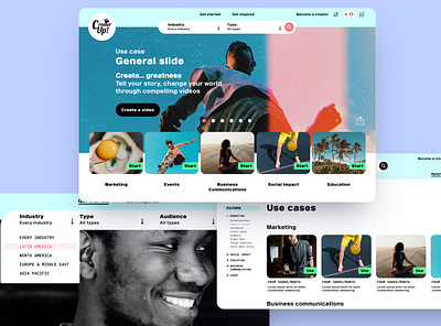 Creator Up - video platform for creators branding design ui web