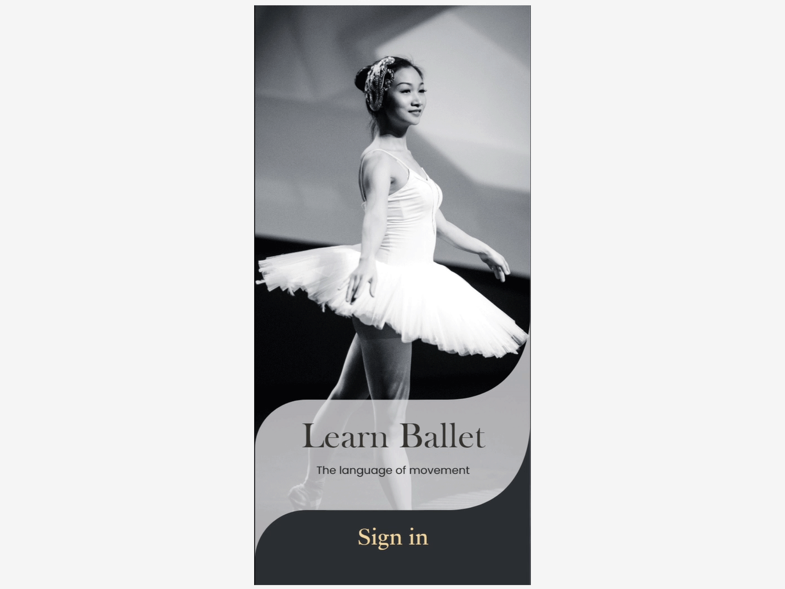 Ballet studio app onboarding interaction