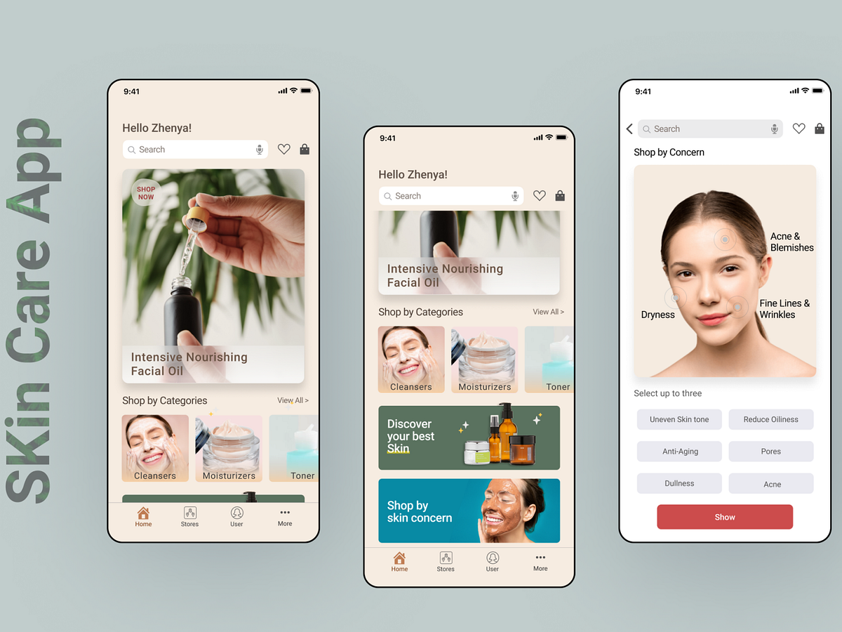 Skin Care App Design by Preeti Mehalwal on Dribbble