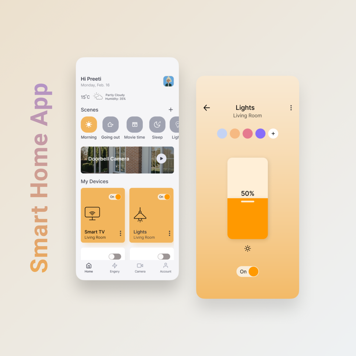 Smart Home App Design by Preeti Mehalwal on Dribbble