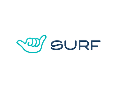 Surf branding hand hang loose locals only logo logotype monoline shaka simple surf surfing wave