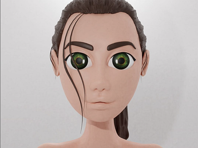 3d model of cartoon girl