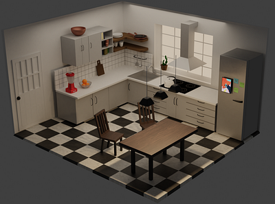 isometric kitchen 3d 3d art 3dart 3ddesign 3drender blender blender 3d isometric isometric art isometric design render