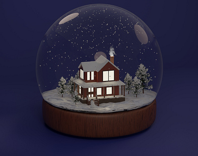 Snow globe 3d 3d art 3dart 3ddesign blender blender 3d design render