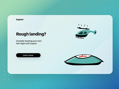 Copter! Landing page. DailyUI 003 design illustration ui