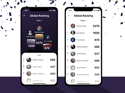 Social Leaderboard 019 app dailyui design ios leaderboard ui